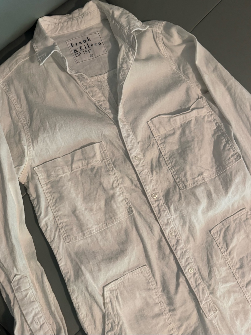 Frank & Eileen $488 Northern Ireland Italian Performance Linen Jumpsuit; Size M